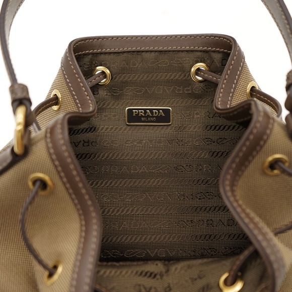 Prada Drawstring Bucket Shoulder Bag Jacquard New - Picture 6 of 6
